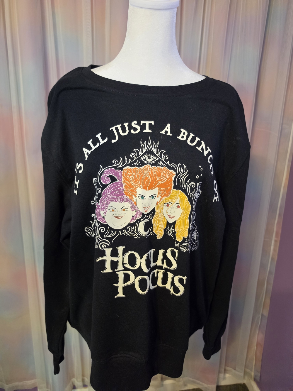 Disney Black Hocus Pocus Sanderson Sisters Orange Graphic Sweatshirt Size XL